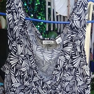 Cato Monochrome Leaf Pattern Dress